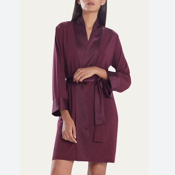 Josie Natori Silk Essential Wrap Robe - Picture 1 of 11